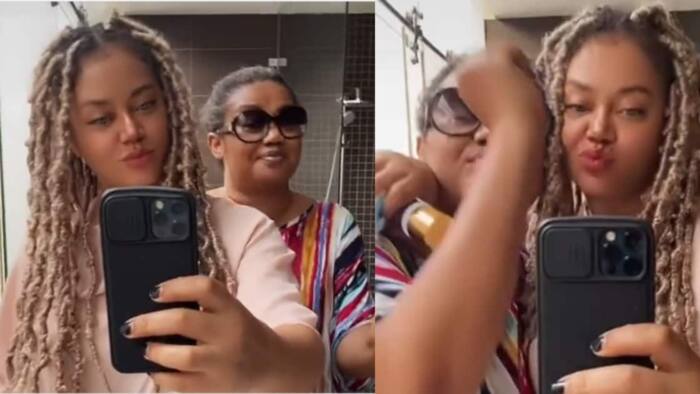 It’s the shower for me - Fans scream in awe over video of Nadia Buari and mother dancing in the bathroom