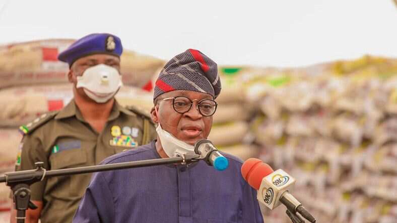 Governor Oyetola speaking in Osun