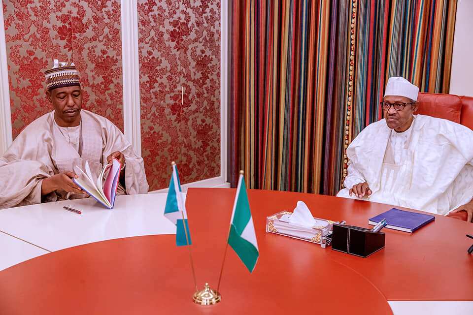 President Buhari Meets Governor Zulum Over Insecurity In Borno
