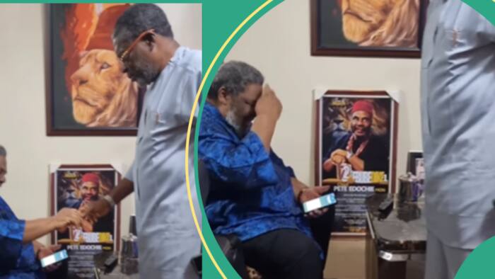 “Fear of sacrifice”: Pete Edochie does sign of the cross after shaking Kanayo O Kanayo, video trends