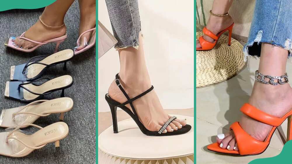 A variety of heeled sandals for casual cocktail attire