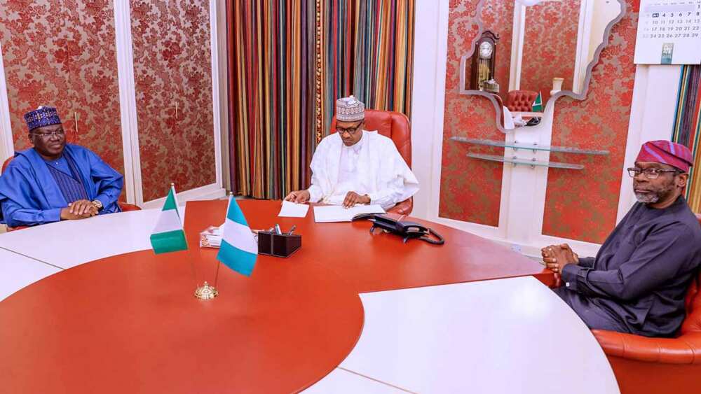 EndSARS protest: President Buhari in closed-door meeting with Lawan, Gbajabiamila