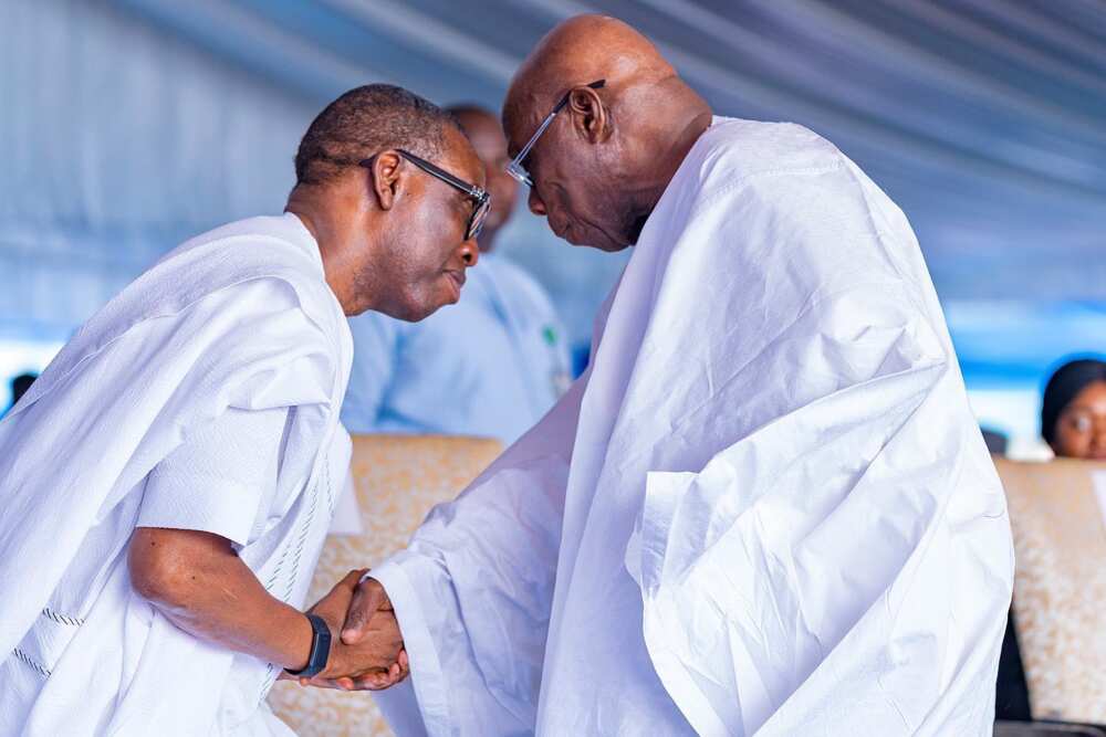 Governor Ifeanyi Okowa salutes ex-President Olusegun Obasanjo at 85