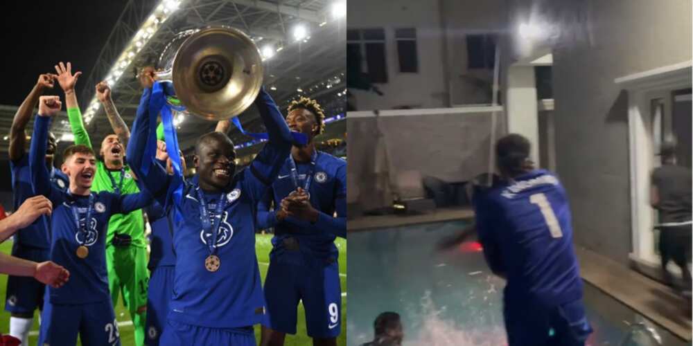 Chelsea star carried across the pitch like a baby by teammate after Champions League victory