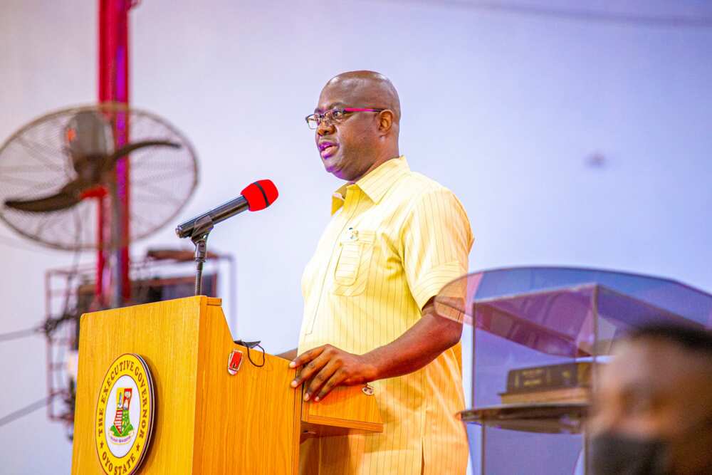 Governor Makinde speaking in Ibadan on Sunday, August 8