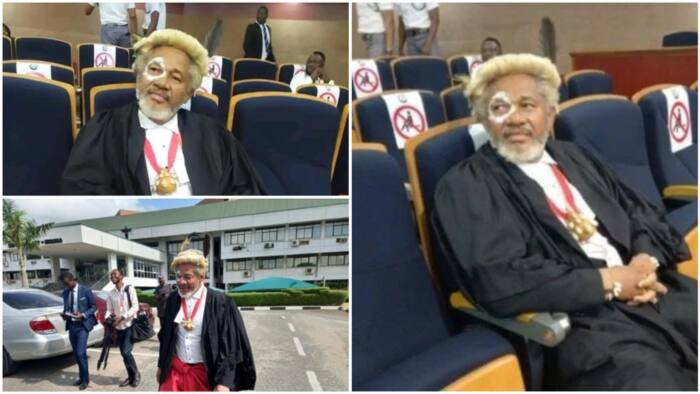 Hijab ruling: Photos emerge as lawyer wears native doctor’s attire to Supreme Court