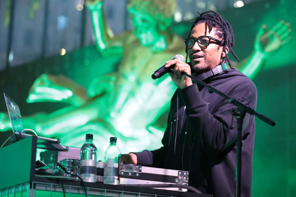 Q-Tip performs during the Flipper's Roller Boogie Palace NYC Opening at Rockefeller Center