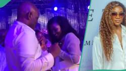 "She's shy and cute": Netizens react to rare video of Genevieve Nnaji dancing with Tony Elumelu