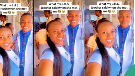 “She is up to something”: Reactions as female teacher meets her former student, now doctor, eyes him