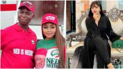 "She no send anybody papa": Regina Daniels shows off dance moves as hubby looks on in admiration during rally