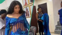"Naija tailors will test u": Lady shares funny wedding dress she got a day to her day, video trends