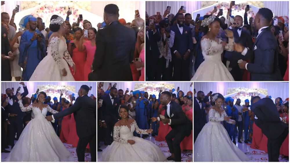 The bride outdanced the groom in the video.