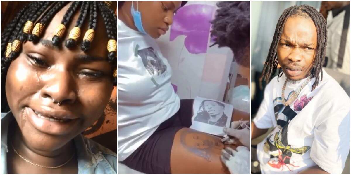 Naira Marley mourns Queen Elizabeth with tattoo of her face (Video)