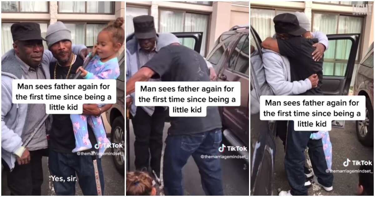 Man and his dad cry like babies in video as they reunite for the first time since he was a kid