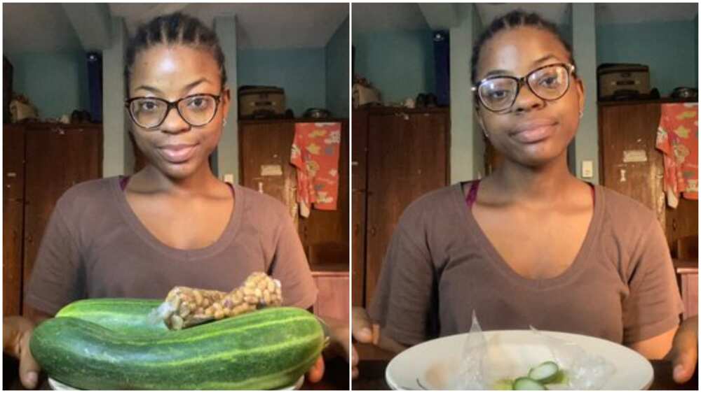 Nigerian Lady Finishes 2 Big Cucumbers With Packs Of Groundnuts Her Photos Generate Massive 0413