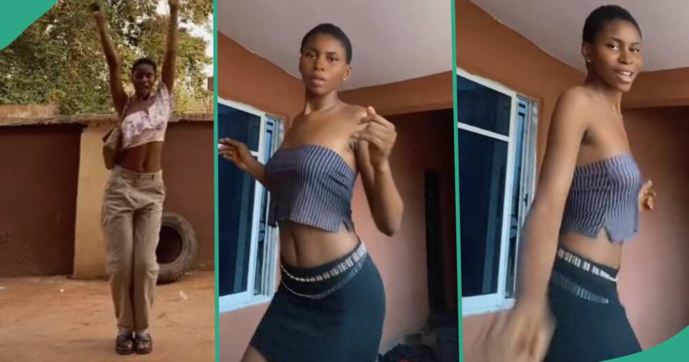 Tall Nigerian lady shows dance moves with her waist in viral video