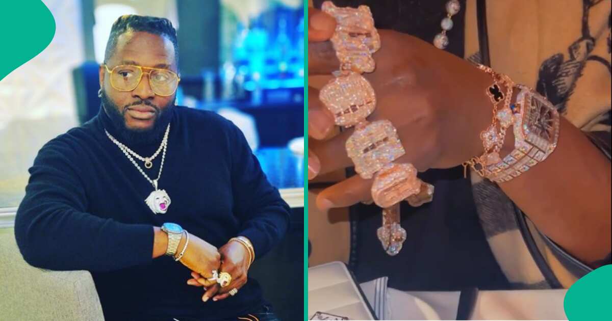 See video of Olu Maintain dripping in heavy jewelry that raised funny comments from fans: 