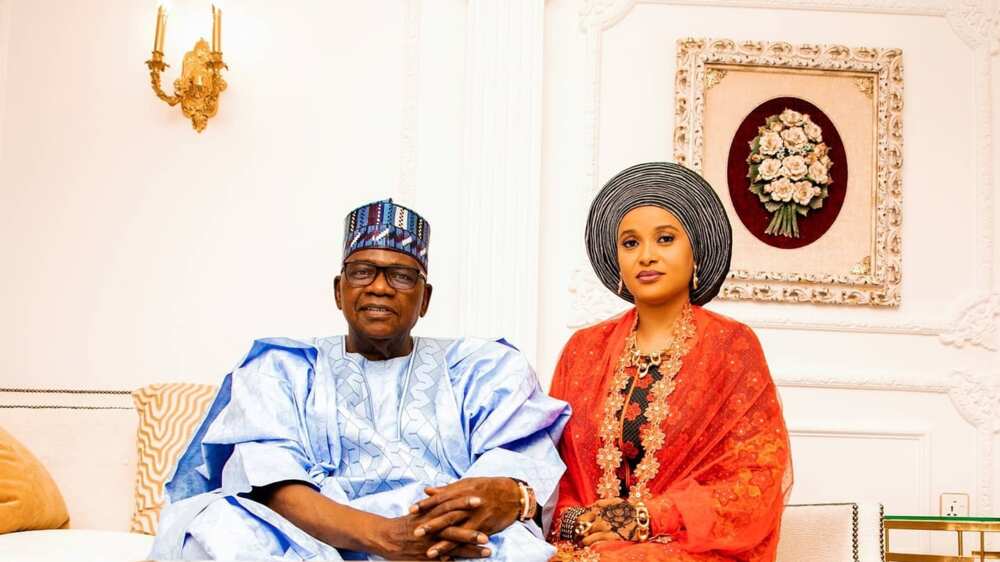 Senator Goje shows off his new wife, Aminatu Dahiru Binani