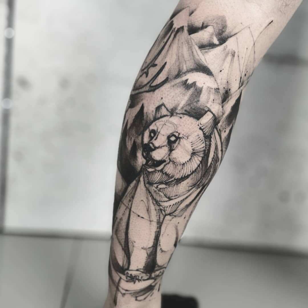 Bear with Flail by Becca Mccormick at Atmosphere Tattoo Gallery in  Schaumburg : r/tattoos