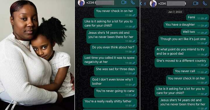 Lady exposes her chat with deadbeat baby daddy