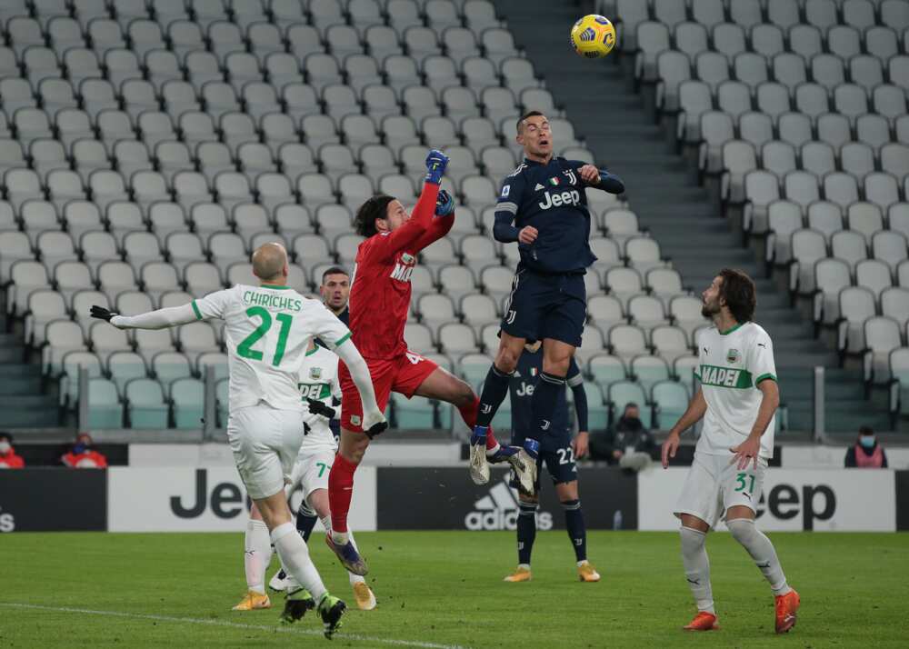 Cristiano Ronaldo in action for Juventus against Sassuolo