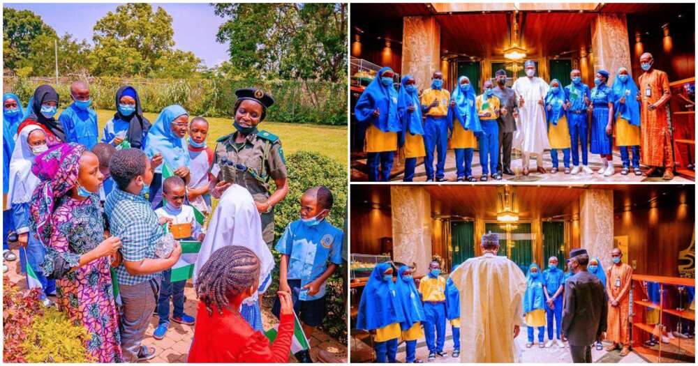 Children's Day: Buhari, Osinbajo host 10 students from NorthEast Learning Centre