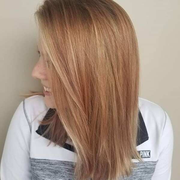 Strawberry blonde hair