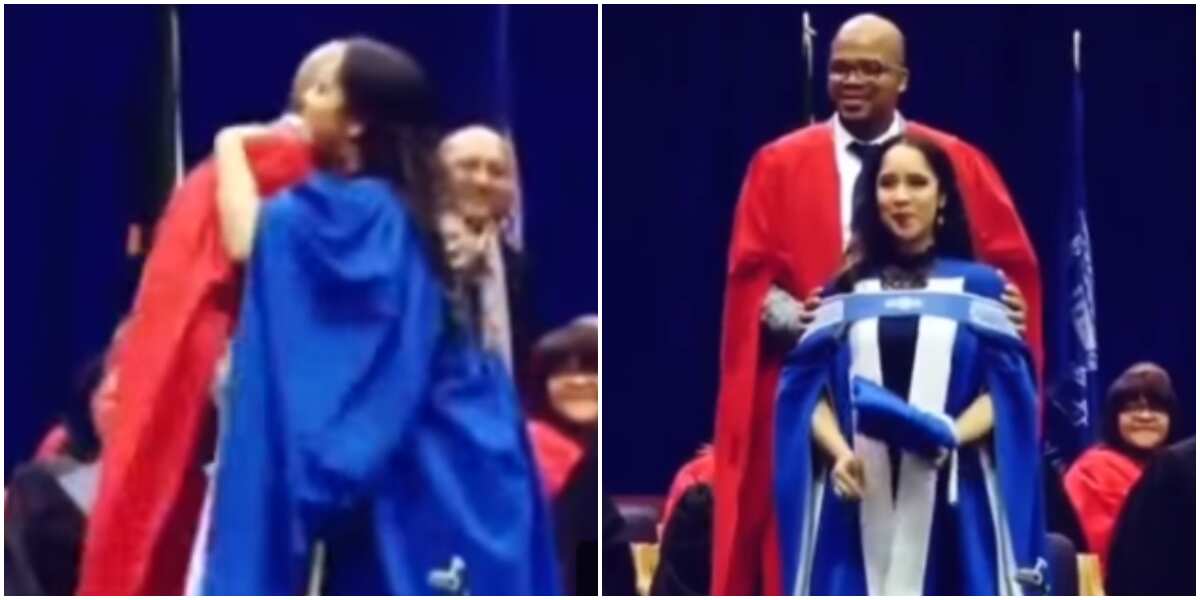 South African couple share memorable moment as Dr husband bestows wife with her PhD sash