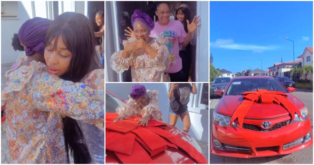 Yetunde Barnabas gifts mother brand new car on her birthday.