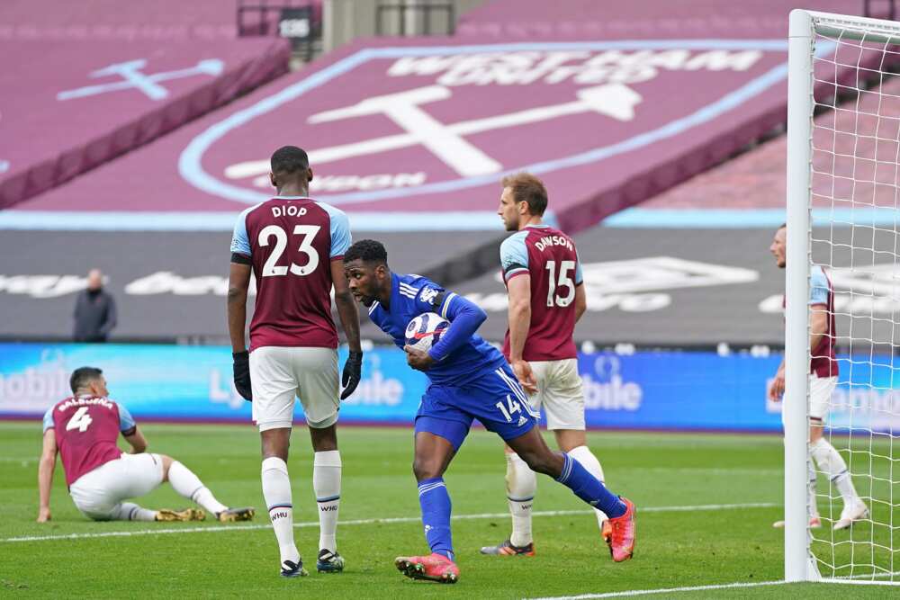 Nigerian star Iheanacho scores brace for Leicester City in their Premier League defeat to West Ham