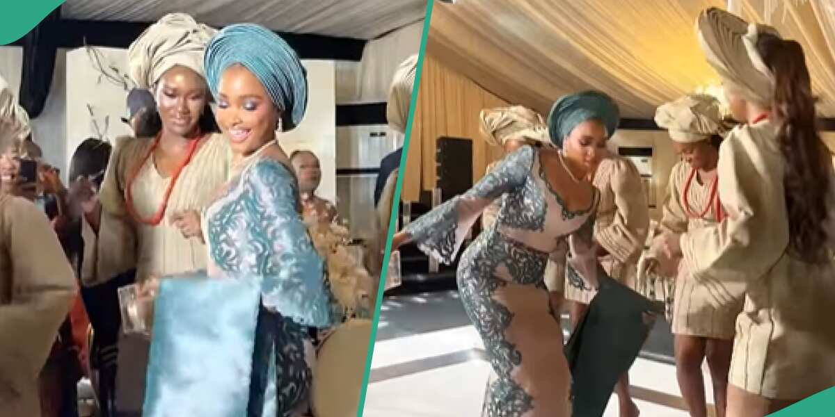 See the breathtaking outfits and dance moves a bride and her asoebi ladies displayed at a wedding