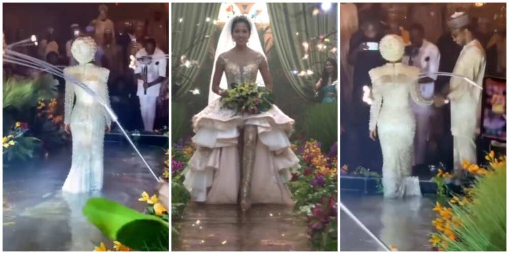 Photos from the Crazy Rich Asian - inspired wedding entrance.