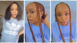 "You are very beautiful": Lady with extended forehead braids her hair to expose it, video goes viral