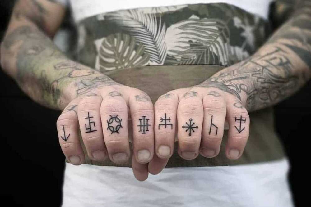 script knuckle tattoos