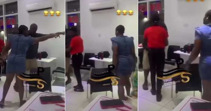 Watch video as married woman catches husband with his side chick