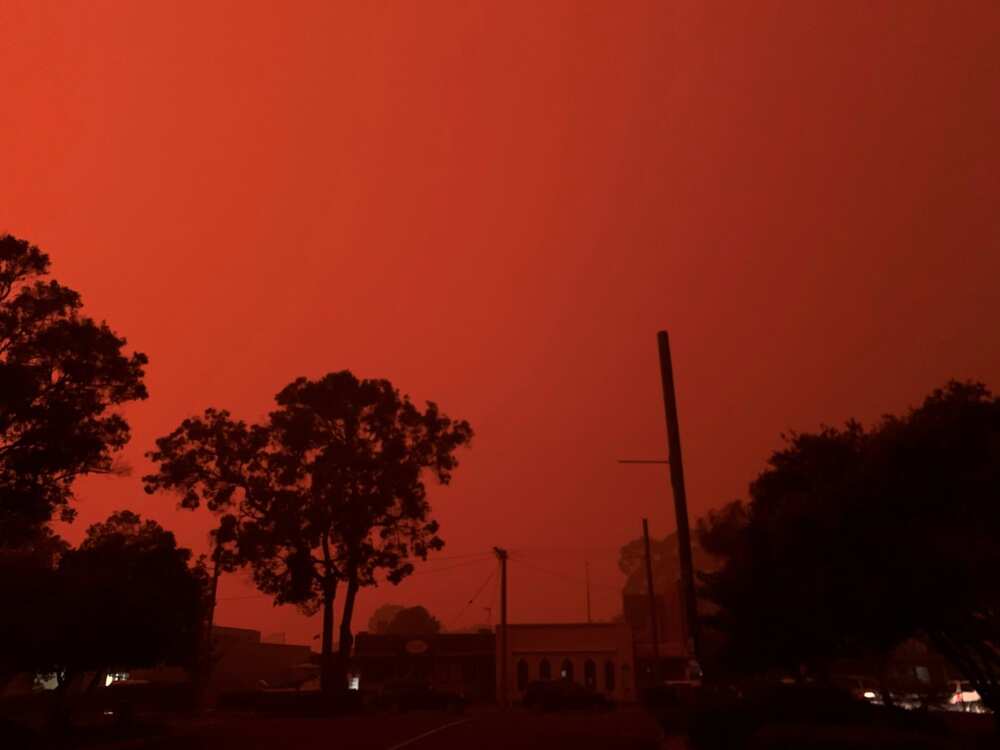 Skies turn blood red in Australia as massive bush fires rage on