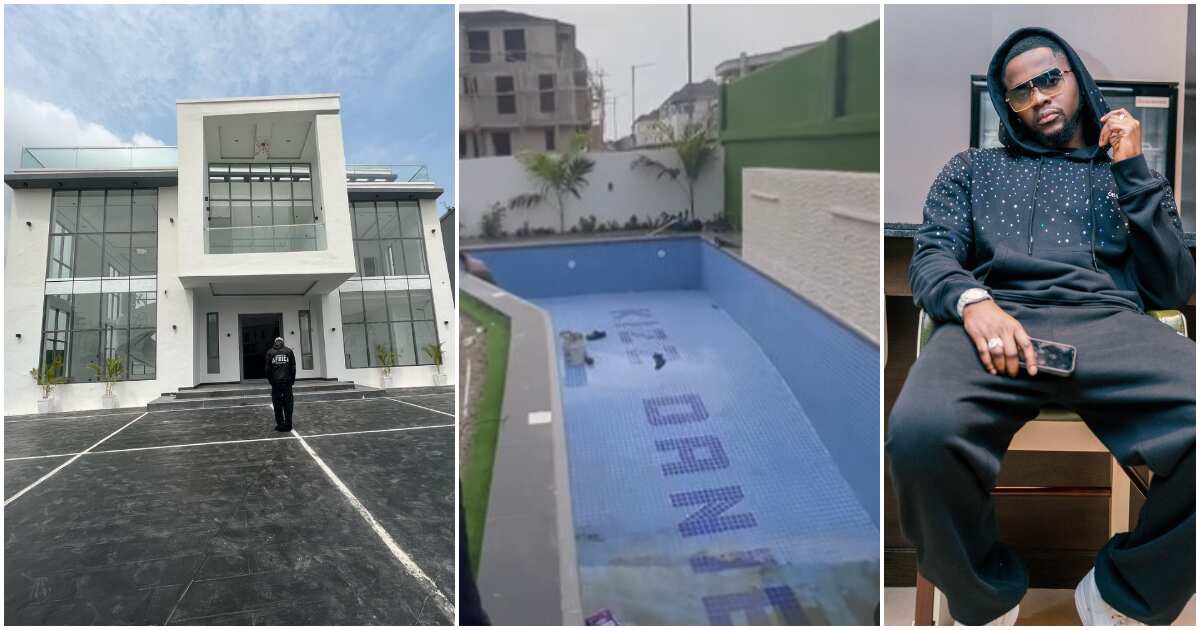 Concerned Fans React As Kizz Daniel Shows Off Swimming Pool, Other Views of  His Mansion in New Video - Legit.ng