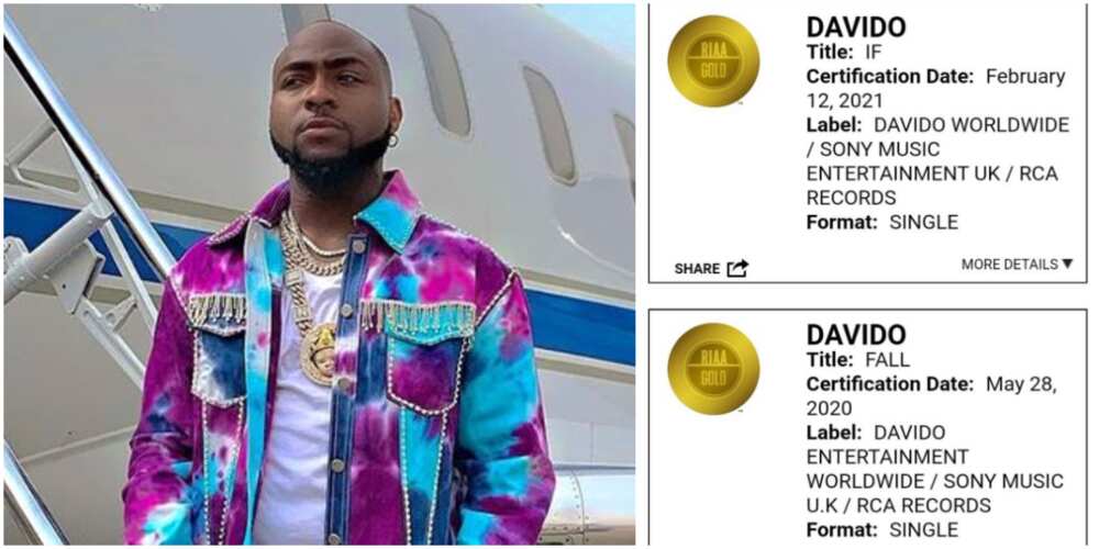 Davido's 2019 IF certified gold in the US, singer gives all glory to God