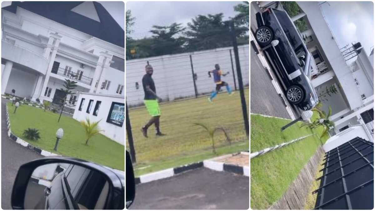 Billionaire socialite Cubana Chiefpriest shares exterior views of Emenike's multi-million naira mansion