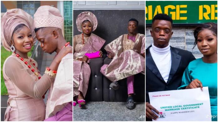 "Na this type I want": Photos of young couple trend after their wedding, ladies react to man's looks