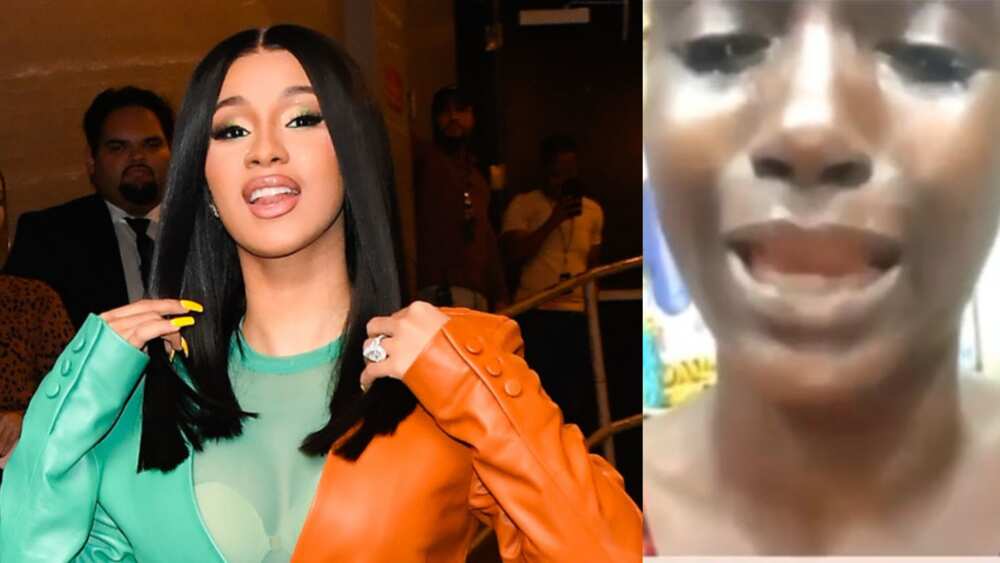 CardiB reacts after a fan said her parents won’t allow her attend her show