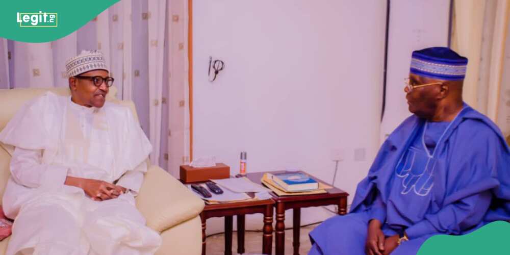 Atiku Abubakar discussed the 2023 and 2027 presidential election with former President Muhammadu Buhari during his visit to Daura on Saturday, June 22.