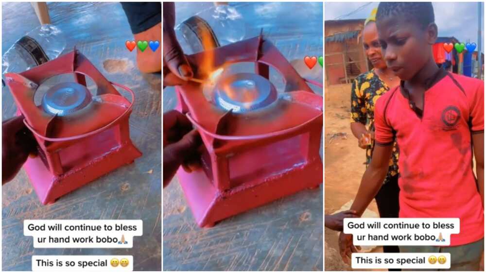 Young boy captures views with gas invention. Photo credit. TikTok/@howealth.omo_egba