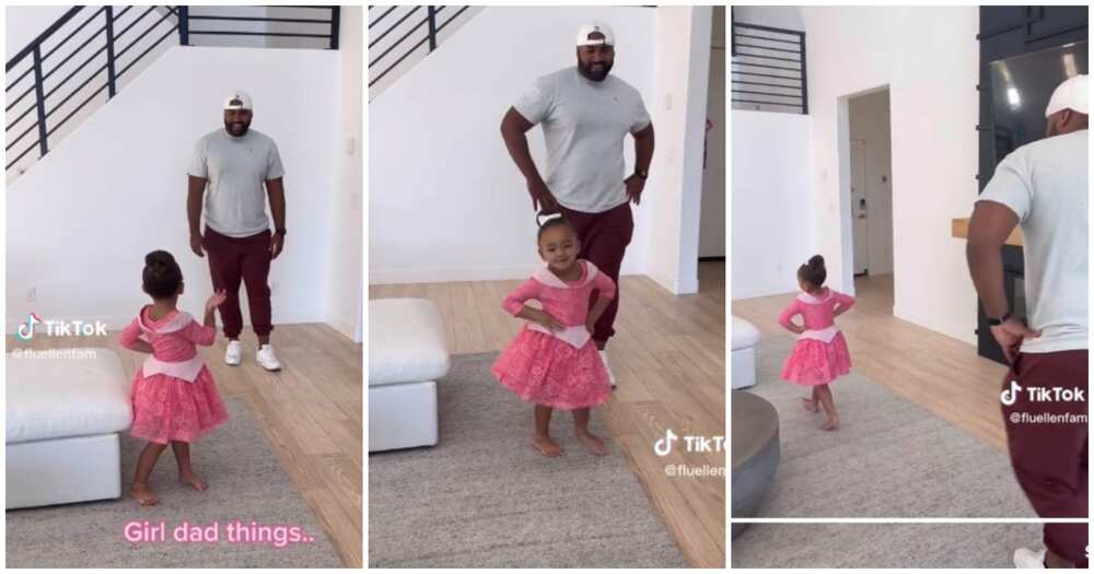 Little girl, dad, catwalk, princess