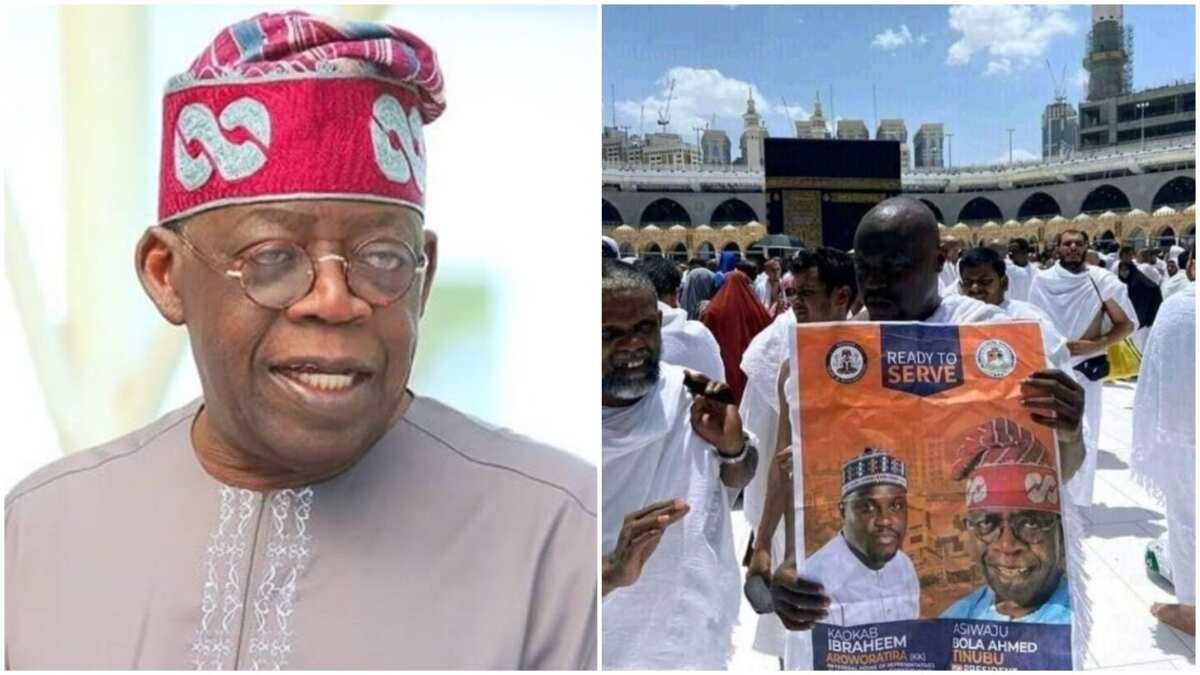 Hoton dan siyasa rike da fostar Tinubu a masallacin Harami ya janyo cece-kuce