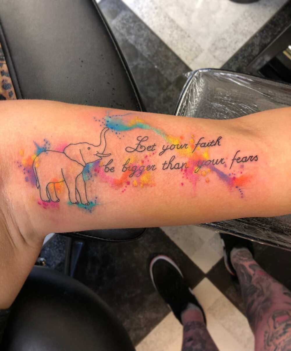 Elephant tattoo in watercolour Elephant tattoo in watercolour