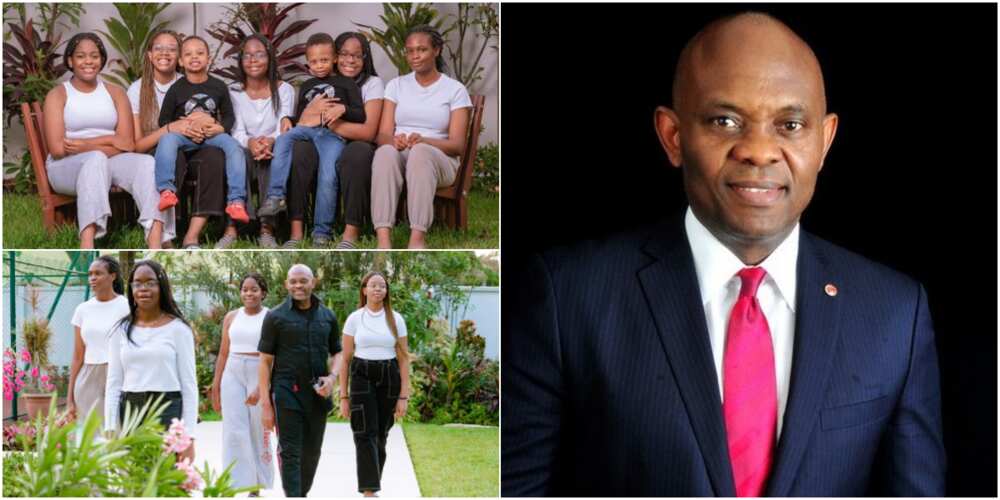 Tony Elumelu gives rich family goal in photographs with his kids on Children's Day
