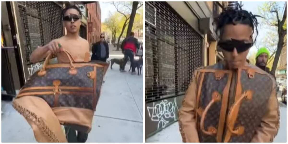 Louis Vuitton bag transformed to jacket 