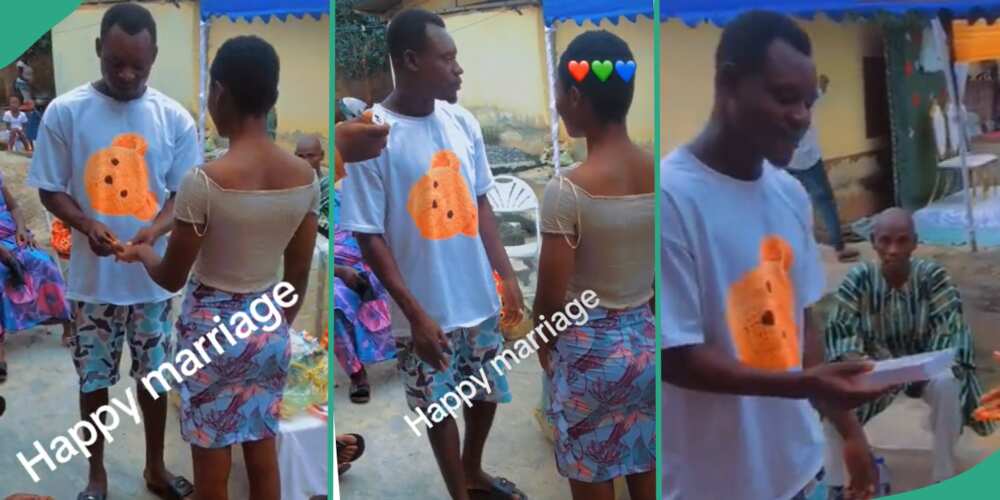 Couple's simple wedding goes viral. Couple's simple wedding goes viral.