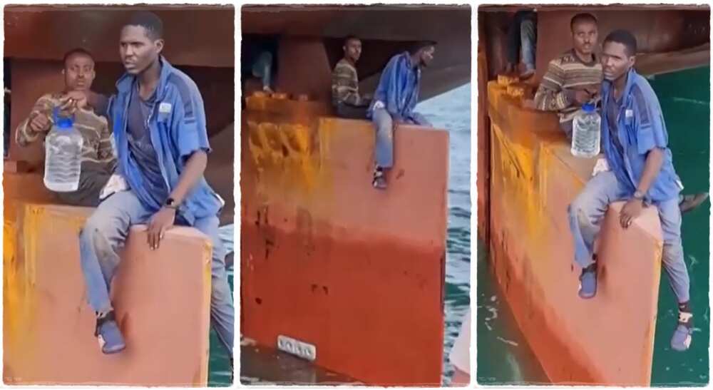 Photos of Nigerians two traveled on ship's rudder from Lagos to Brazil.